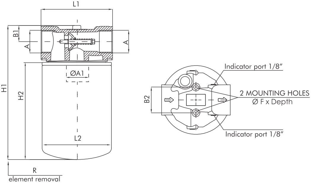 FA120CW10BB6SR7 Filtre de ligne (filtre d'aspiration)