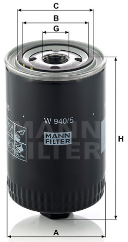 W 940/5 Filtre à huile SpinOn