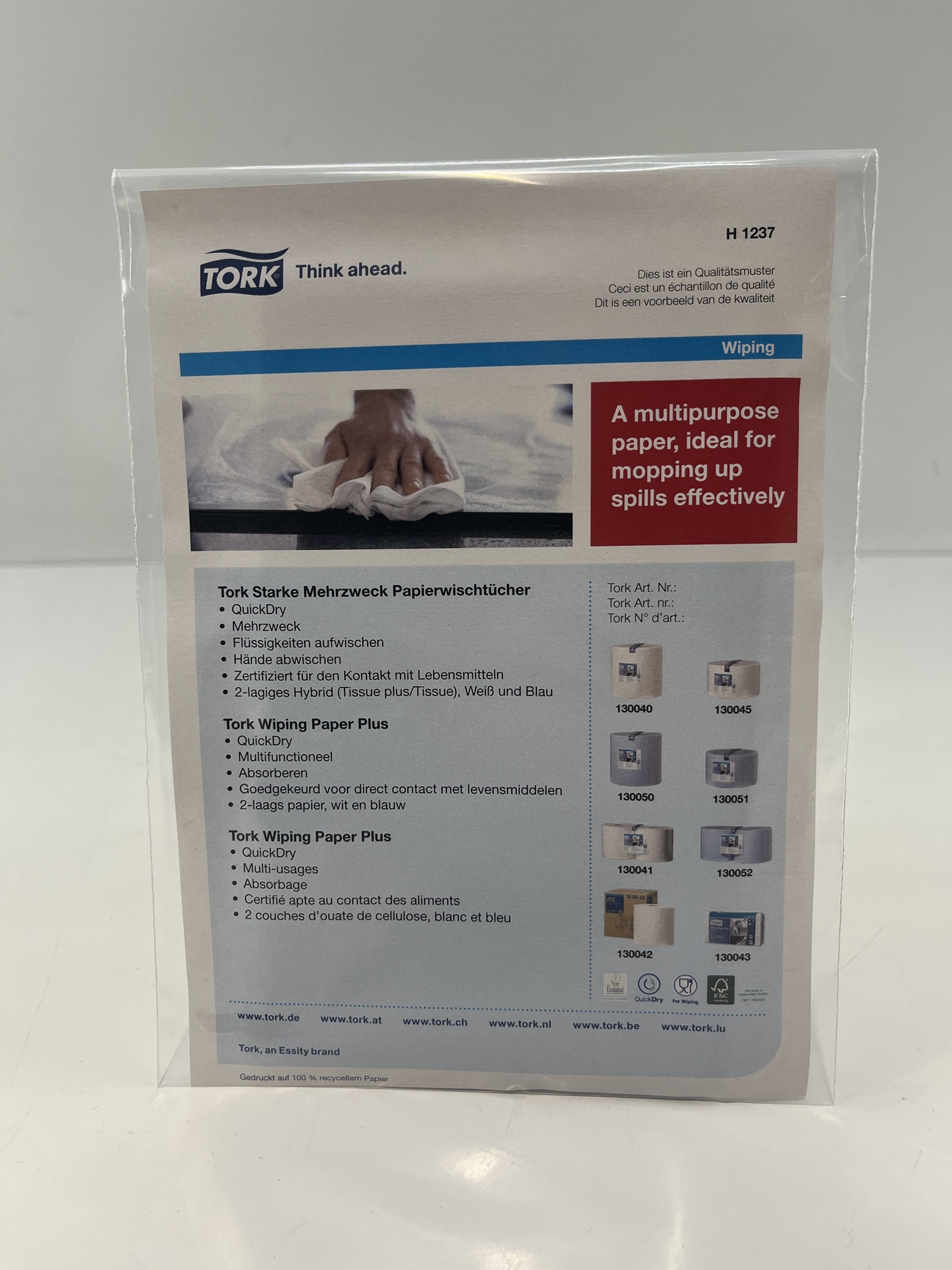 Muster Tork Mehrzweck-Papierwischtücher blau W1/2