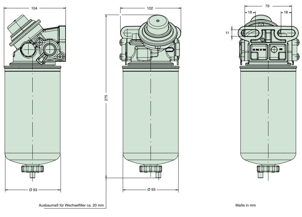 66 504 62 154 Filtre de conduite de carburant