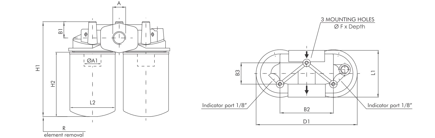 FA140T125BB7SS1 Filtre de ligne (filtre d'aspiration)