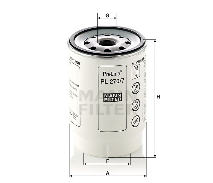 PL 270/7 x Filtre à carburant SpinOn (préfiltre)