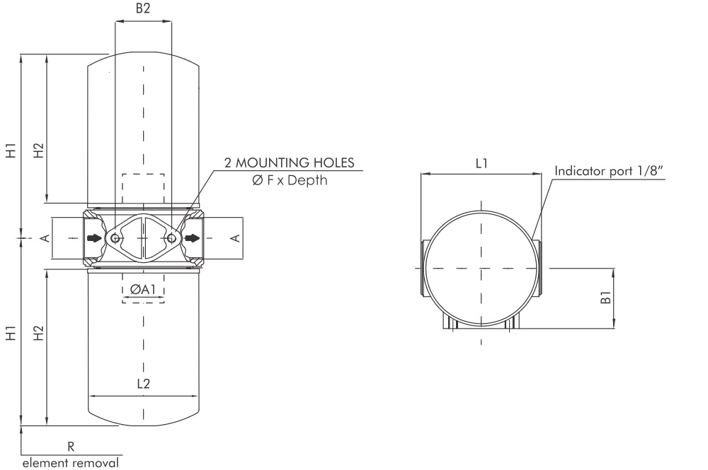 FA130T60BB7SS1 Filtre de ligne (filtre d'aspiration)