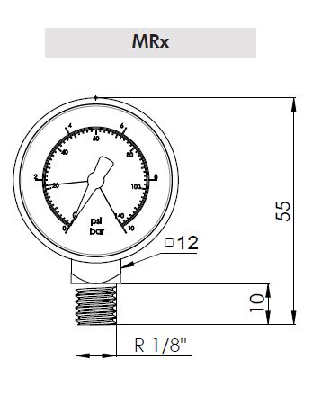 MRD Indicateur maintenance 10 bar (opt.)
