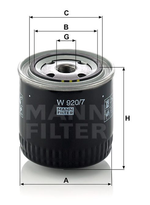 W 920/7 Filtre à huile SpinOn