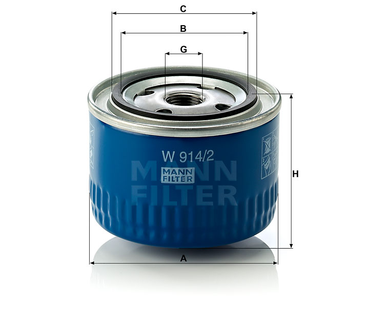 W 914/2 Filtre à huile SpinOn