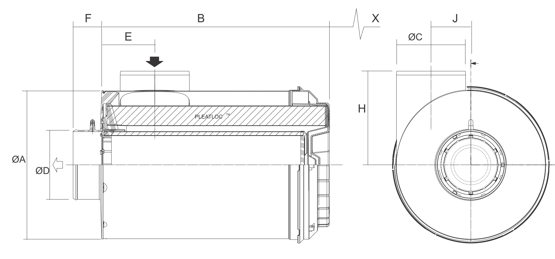 B100126 Filtre à air (RadialSeal ERB2)