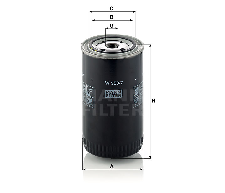 W 950/7 Filtres interchangeables SpinOn