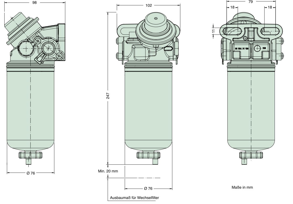 66 402 62 154 Filtre de conduite de carburant