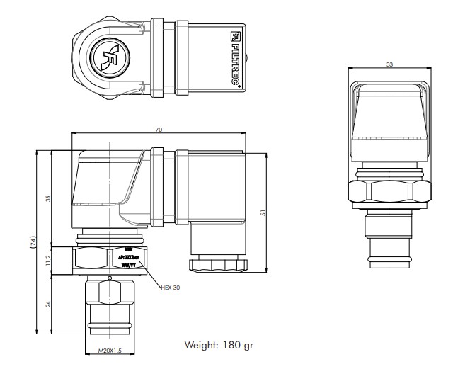 VEF5 Pressostat différentiel 5,0 bar (opt/el)