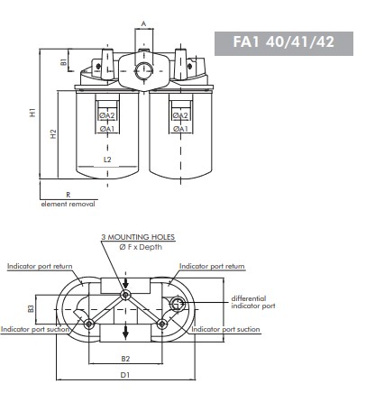 FA141G10BB7R000 Filtre de ligne (filtre de retour)