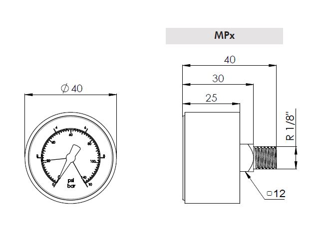 MPD Indicateur maintenance 10 bar (opt.)