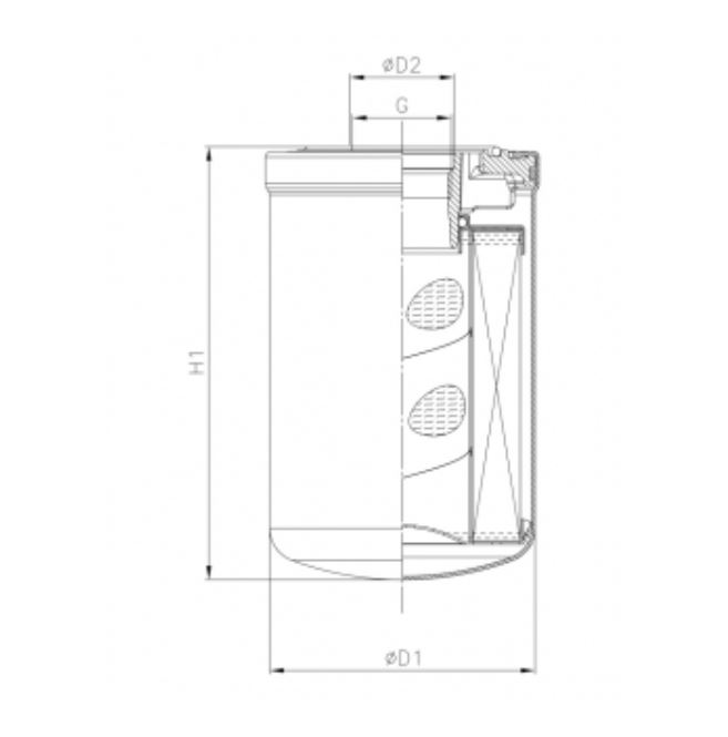 A522G06V0/AB1 Filtre hydraulique SpinOn (HyCLEAN)