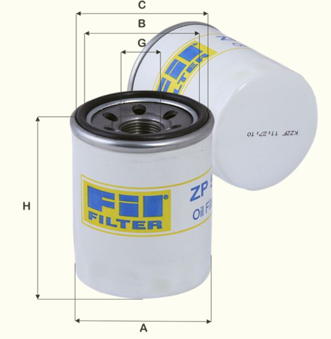 ZP55 Filtre à huile SpinOn