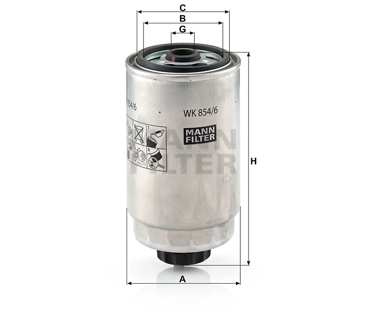 WK 854/6 Filtre à carburant à échangeur
