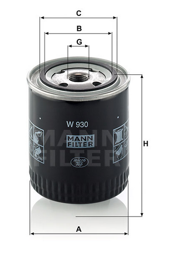 W 930 Filtres interchangeables SpinOn