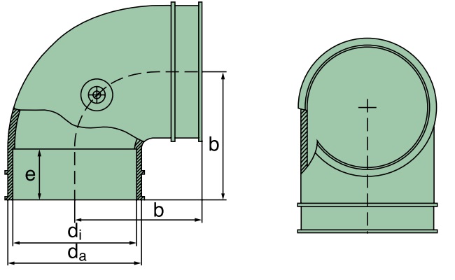 39 500 25 999 Coude 90°, ID=100mm x 92mm (TPE)