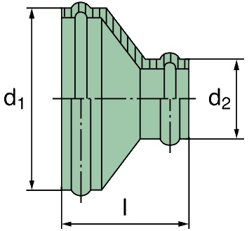 39 000 25 105 Manchon de réduction St droit 132/102mm