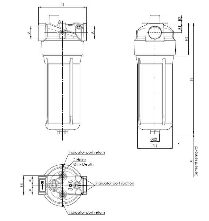 F035DMD0044C25B3BB6Y000S0 Filtre de ligne á pression