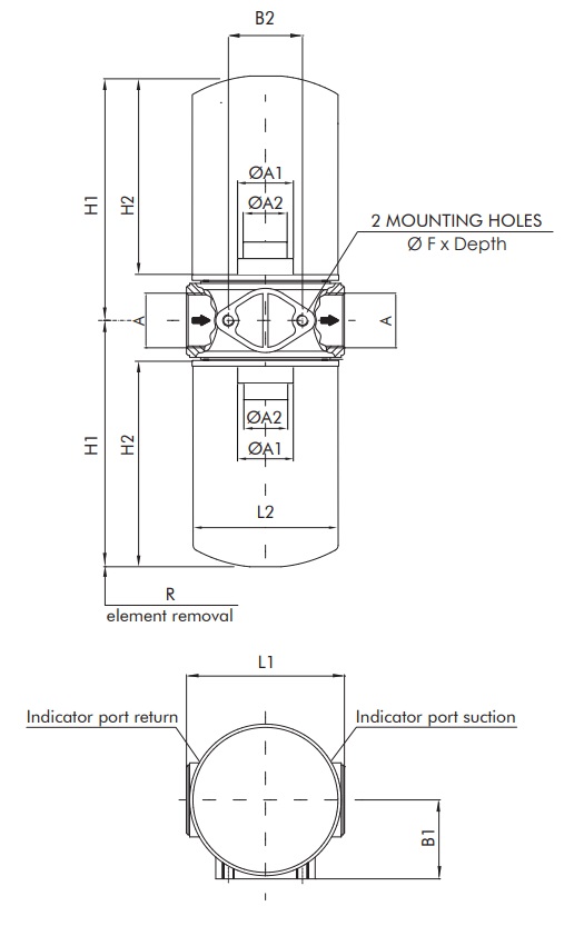 FA130T60BB7S000 Filtre de ligne (filtre d'aspiration)