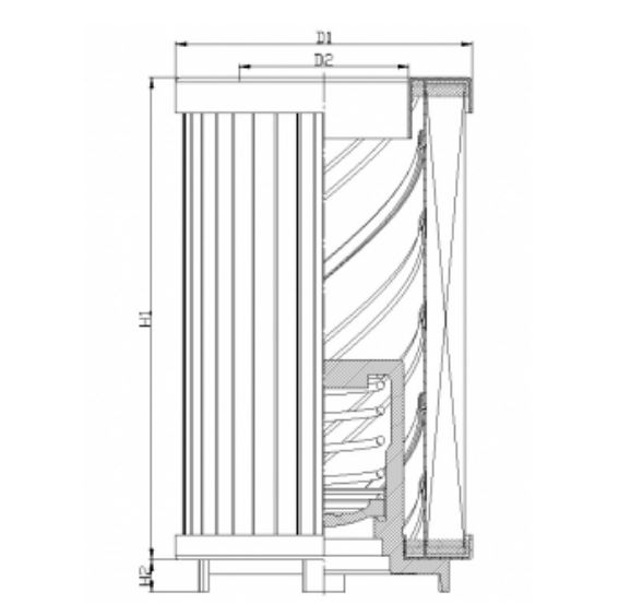 DMD0029G25B3 Elément filtrant pour filtre à pression