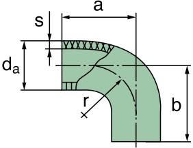 39 000 25 142 Coude 90°, AD=150mm x 180mm (St)