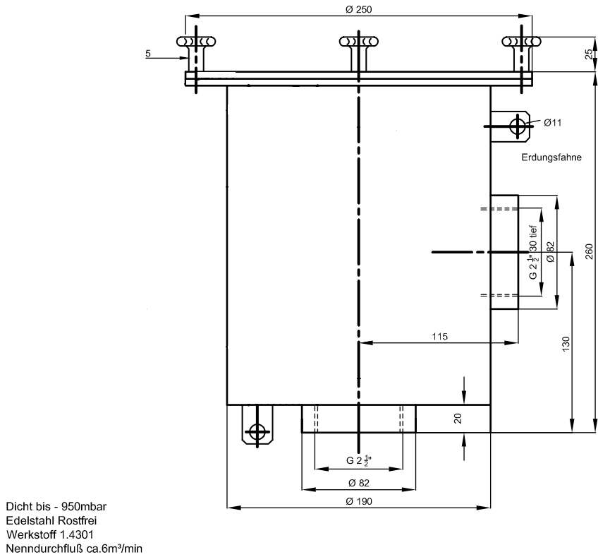 EIT-234-5011 Filtre à air (filtre à vide G 2 1/2inox)
