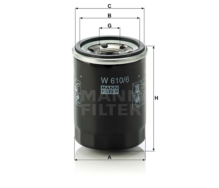 W 610/6 Filtre à huile SpinOn