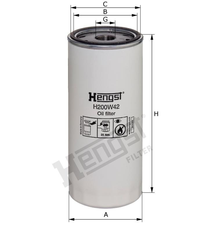 H200W42 Filtre à huile