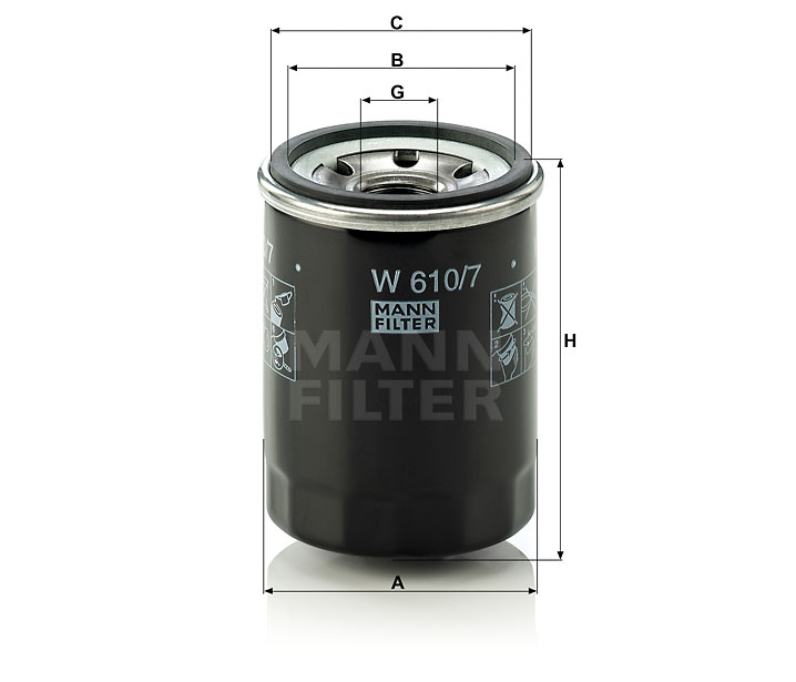 W 610/7 Filtres interchangeables SpinOn