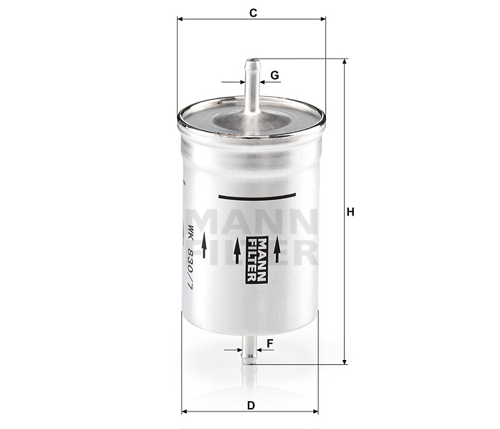 WK 830/7 Filtre conduite de carburant (en ligne)