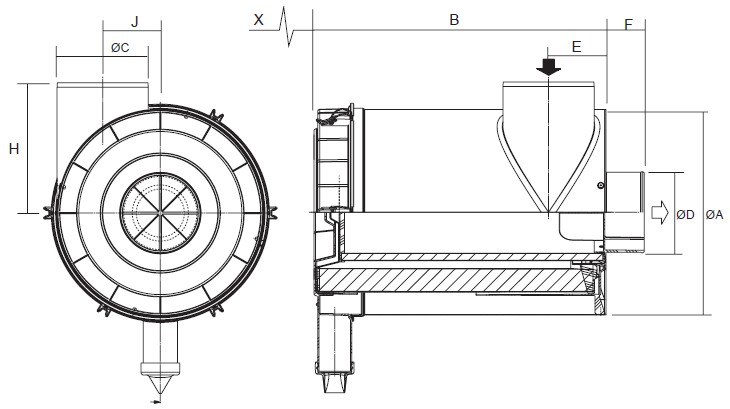 G100420 Filtre à air (RadialSeal FRG2)