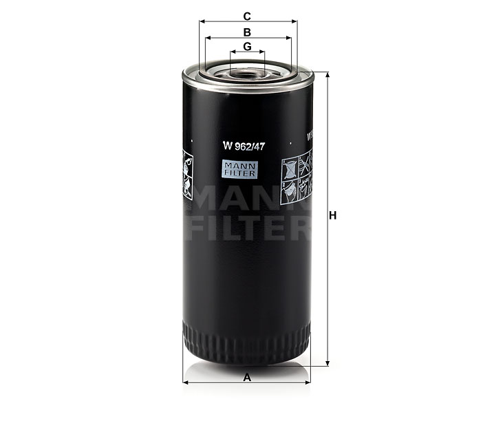W 962/47 Filtres interchangeables SpinOn