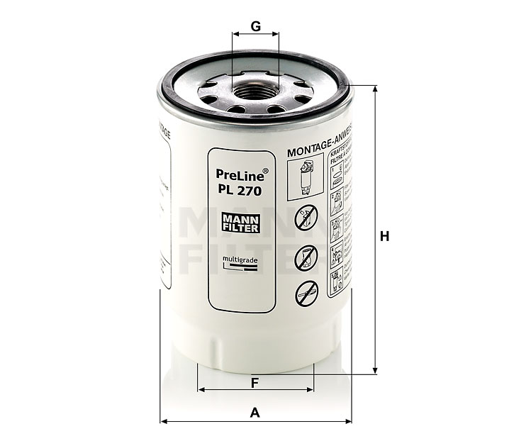 PL 270 x Filtre à carburant SpinOn (préfiltre)