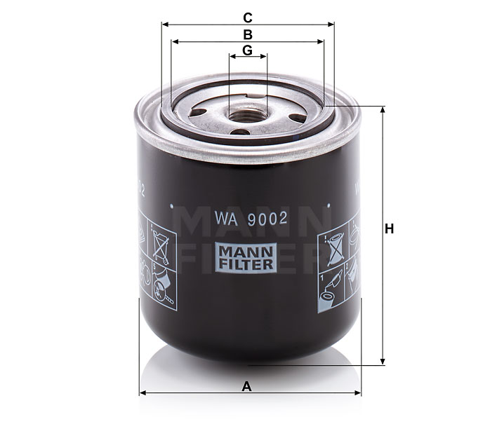 WA 9002 Filtre à liquide de refroidissement Spin
